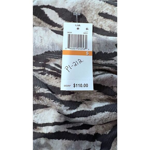 LNA Women's Zebra Print Ruched Side Ribbed Mini Skirt Gray Size Small NWT P1-212 - Picture 12 of 12